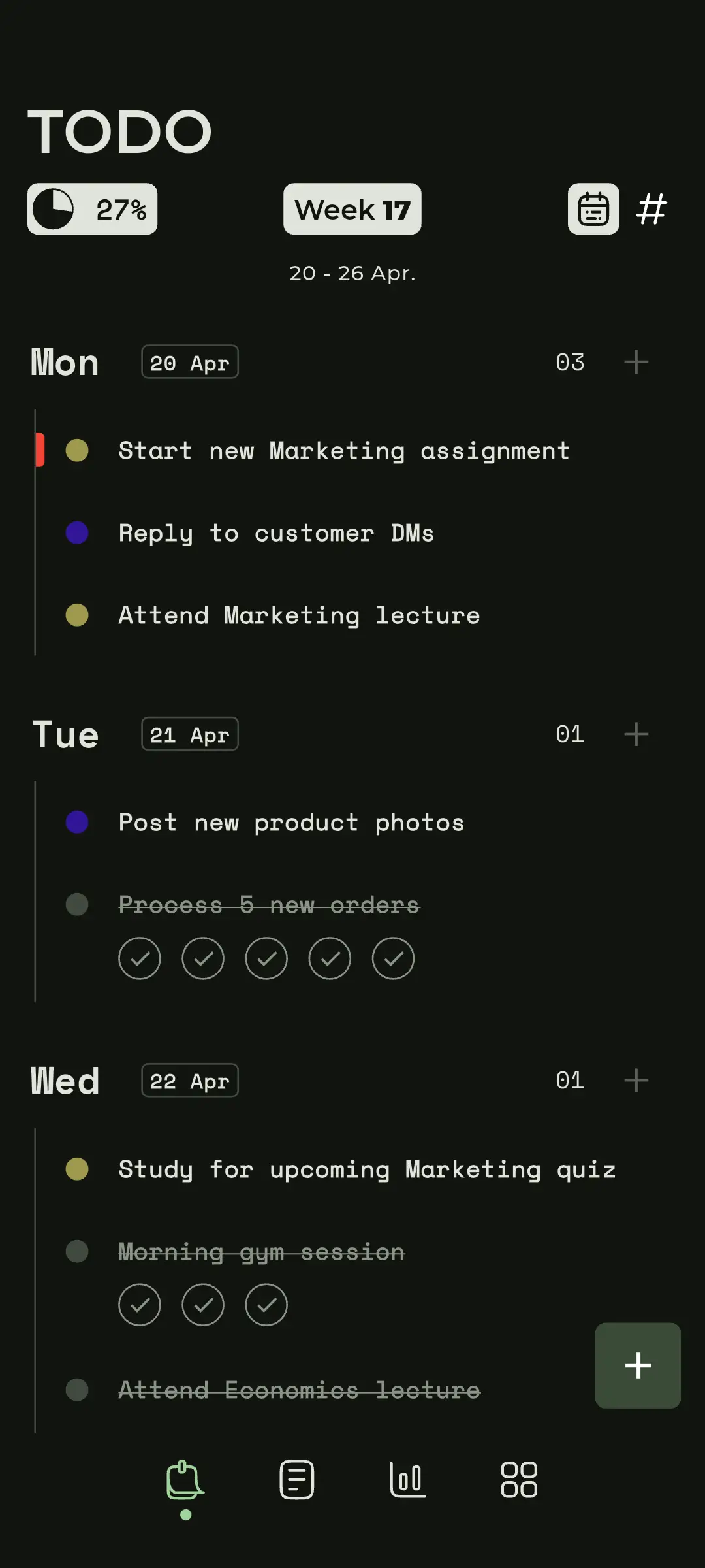 Sprrintly weekly planner